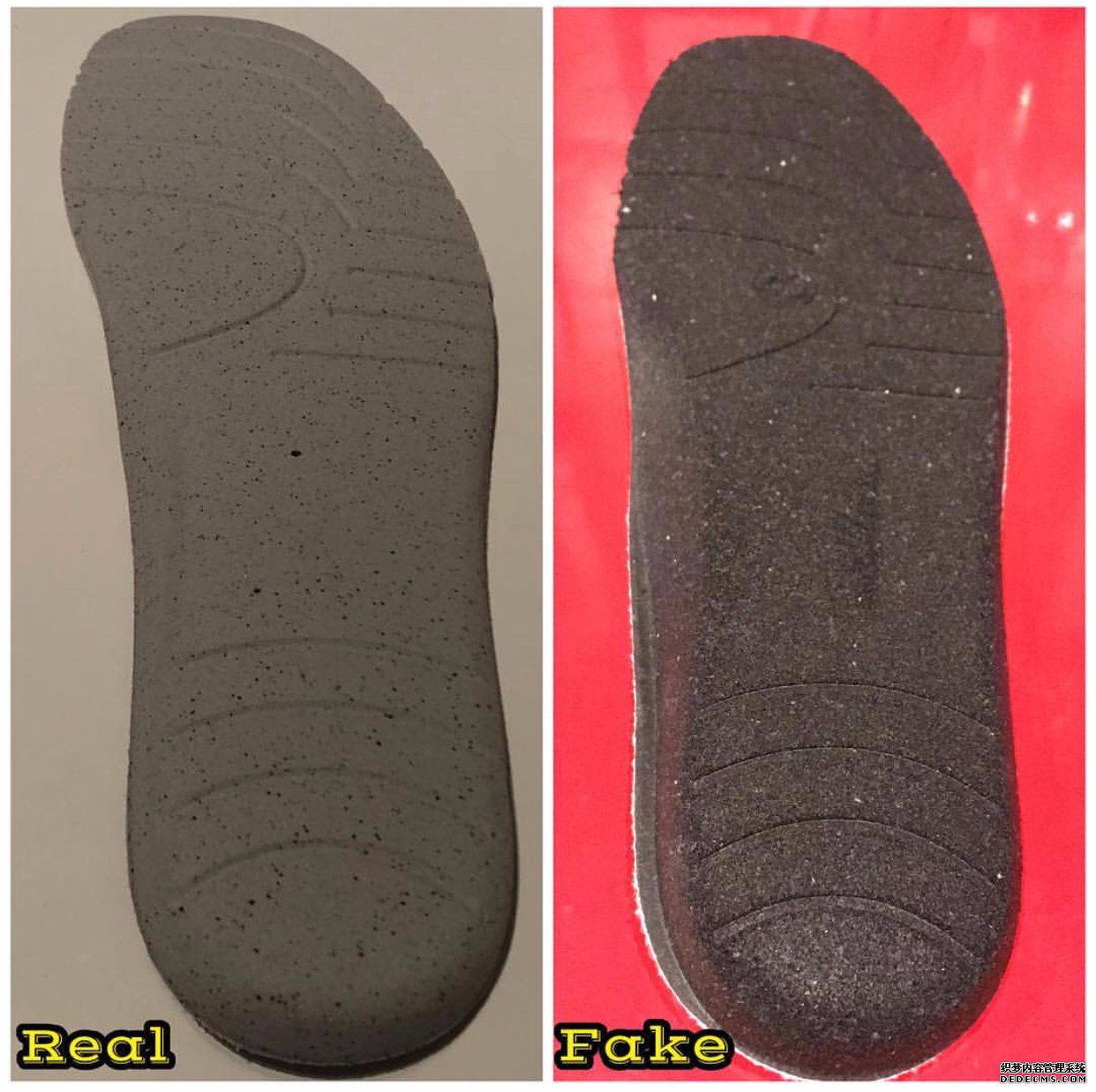 Comparison of authenticity and fakeness of Balenciaga dad shoes